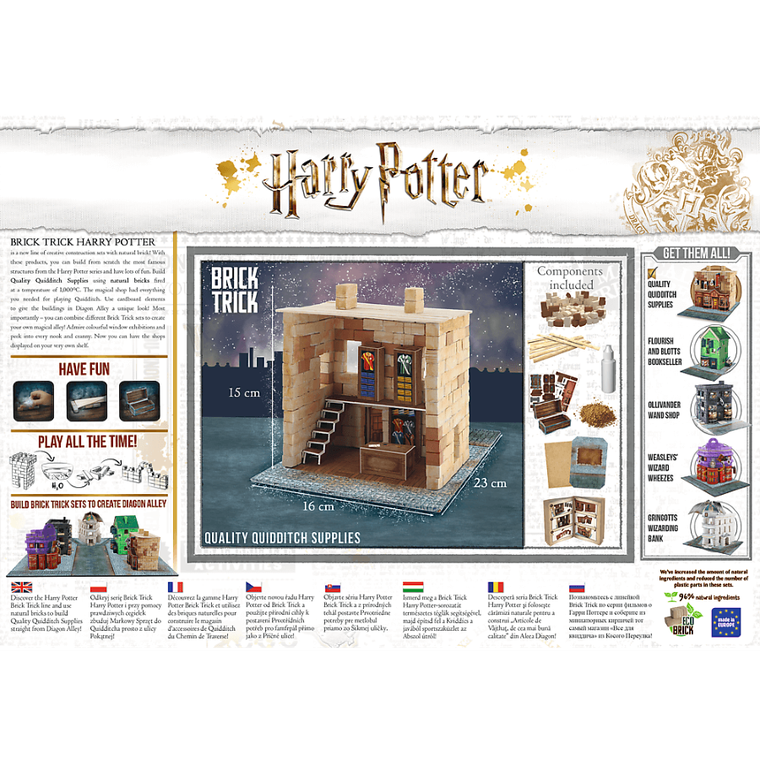 Trefl, Buduj z cegły, Harry Potter, Quality Quidditch Supplies, zestaw kreatywny, 210 elementów