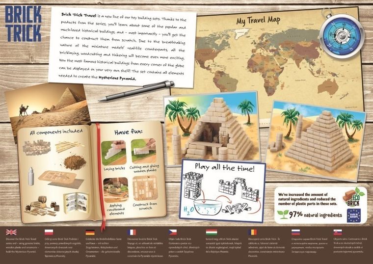 Trefl, Buduj z cegły, Piramida, zestaw kreatywny, 260 elementów