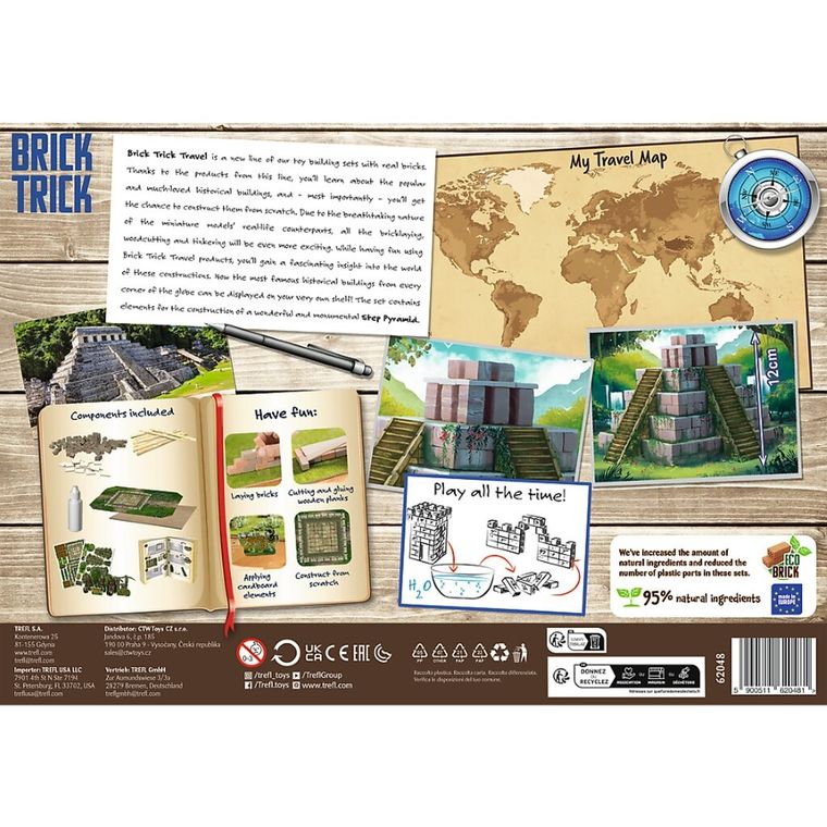 Trefl, Buduj z cegły, Travel, Piramida Schodkowa, zestaw kreatywny, 210 elementów