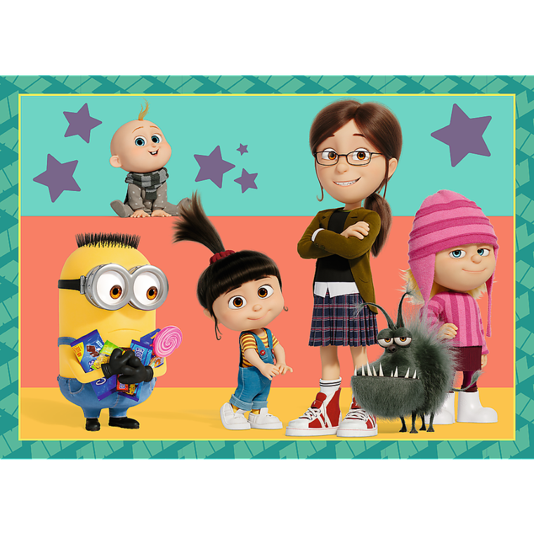 Trefl, Despicable Me 4, Zwariowane Minionki, puzzle 4w1, 207 elementów