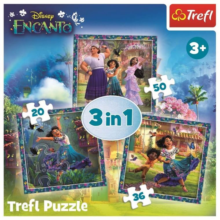 Trefl, Disney, Bohaterowie magicznego Encanto, puzzle 3w1