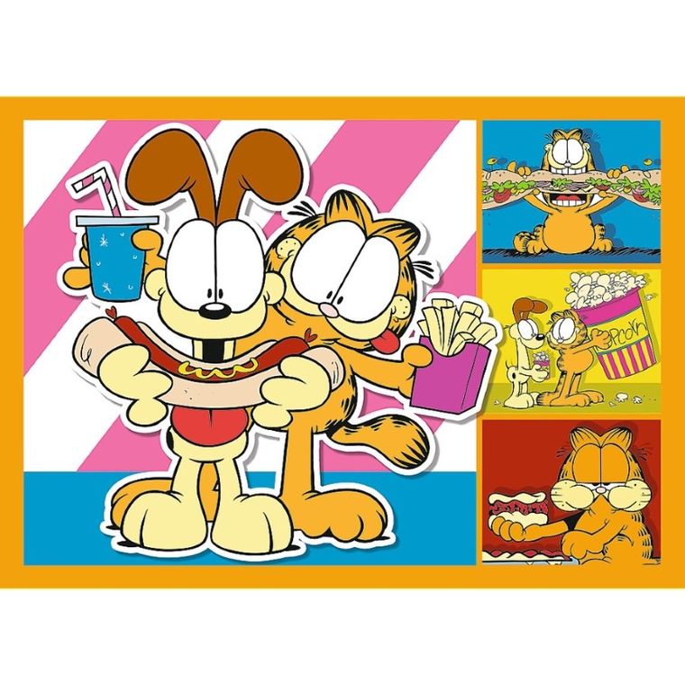 Trefl, Garfield kocha lazanię, puzzle 4w1, 54+48+35+70 elementów