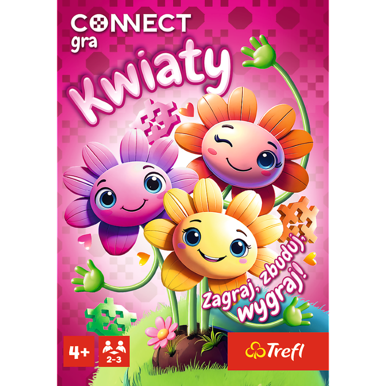 Trefl, Gra Connect, gra zręcznościowa, klocki kwiaty
