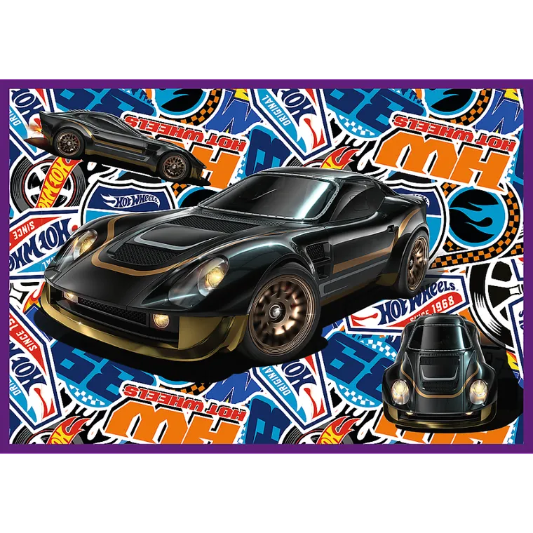 Trefl, Hot Wheels, Wyścigowe auta, puzzle, 4-250 elementów