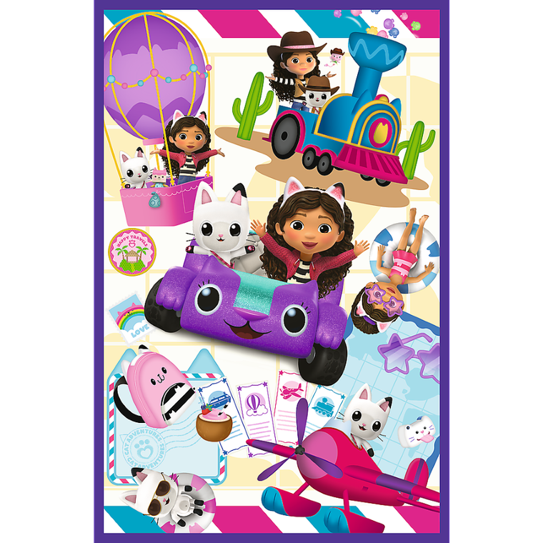 Trefl, Koci Domek Gabi, Kolorowe dni Gabby, puzzle, 3-80 elementów