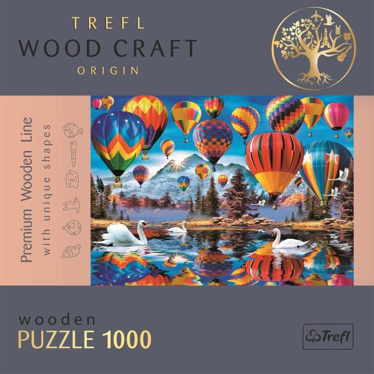 Trefl, Kolorowe balony, puzzle drewniane, 1000 elementów