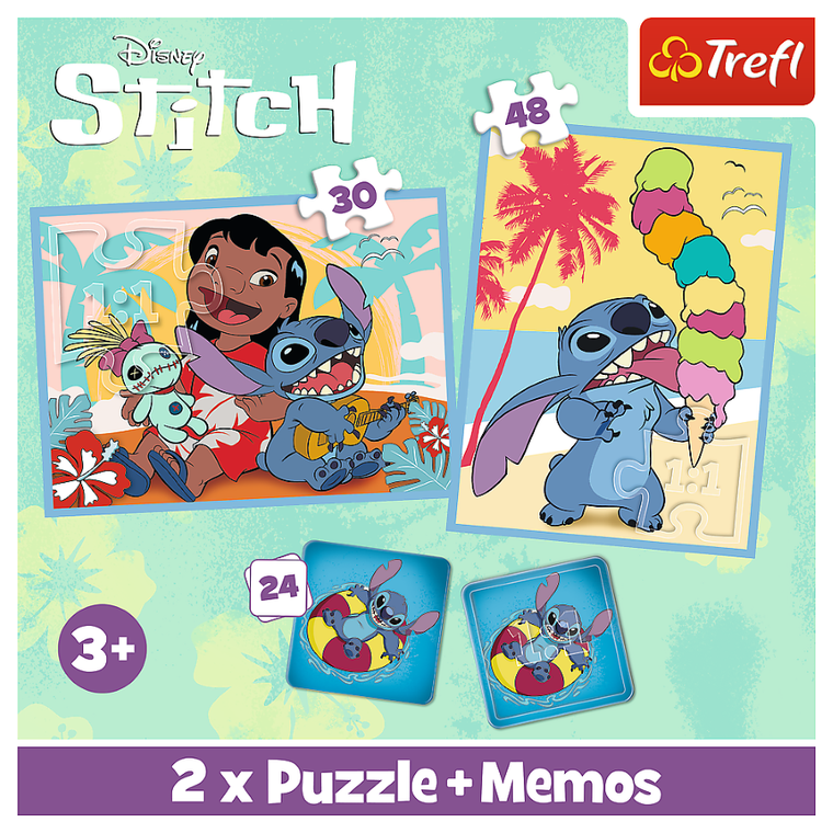 Trefl, Lilo i Stitch, puzzle, 2w1 + memos, gra pamięciowa