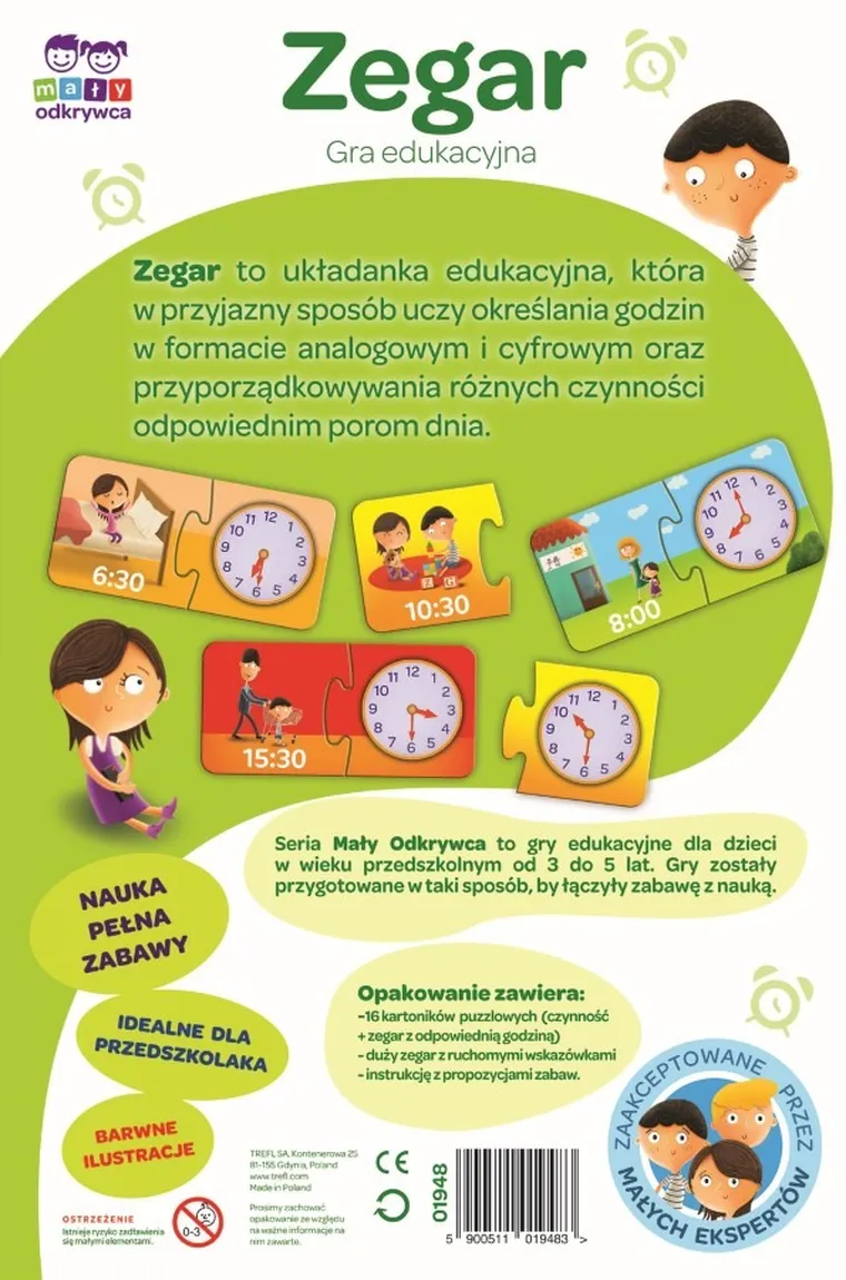 Trefl, Mały Odkrywca, Zegar, gra edukacyjna