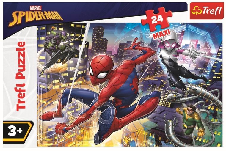 Trefl, Nieustraszony Spider-Man, puzzle maxi, 24 elementy