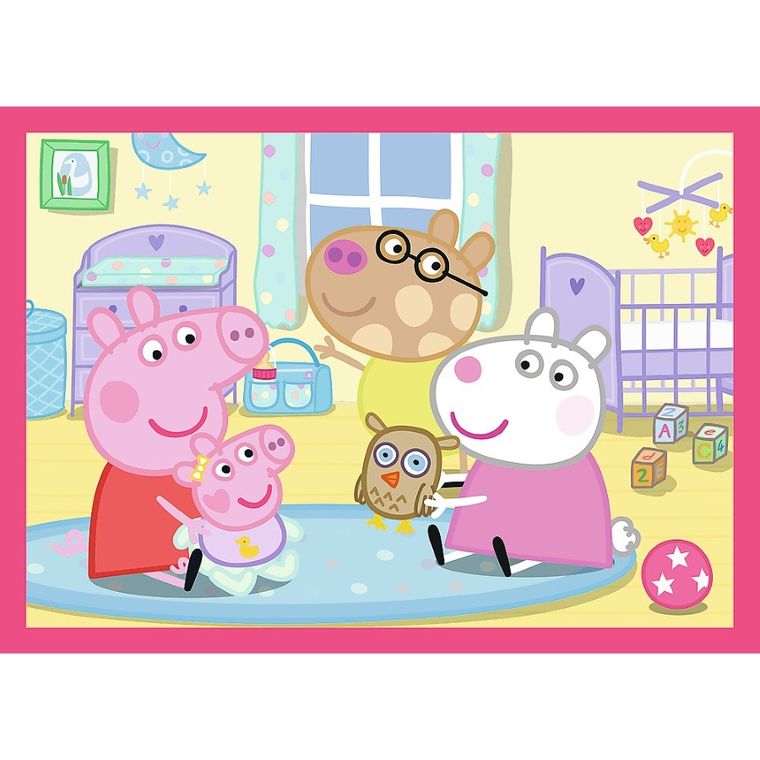 Trefl, Peppa uwielbia przygody, puzzle 4w1