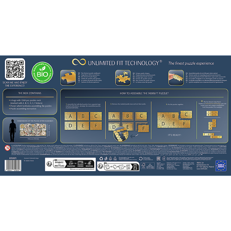 Trefl, Prime UFT, Ancient Celestial Maps, puzzle z plakatem, 9000 elementów