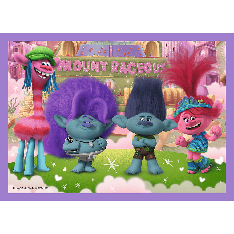 Trefl, Przygody kolorowych Trolli, puzzle 4w1