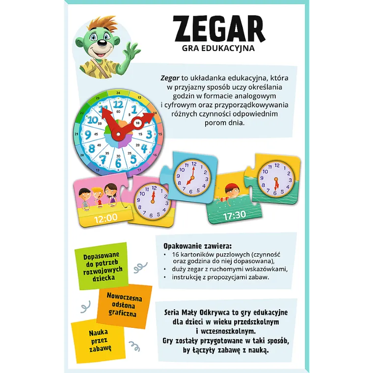 Trefl, Rodzina Treflików, Mały Odkrywca, Zegar, gra edukacyjna