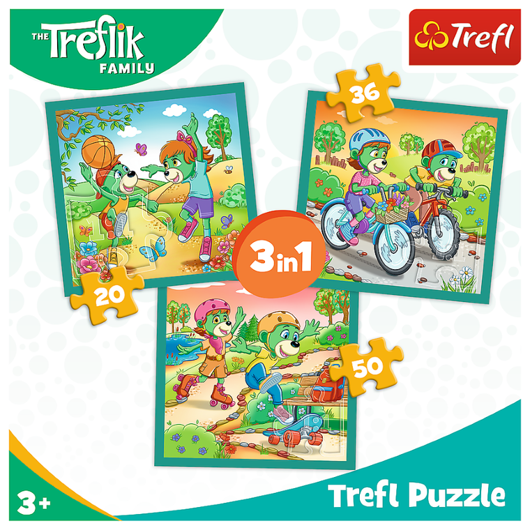 Trefl, Rodzina Treflików, Poznaj Trefliki, puzzle 3w1, 106 elementów
