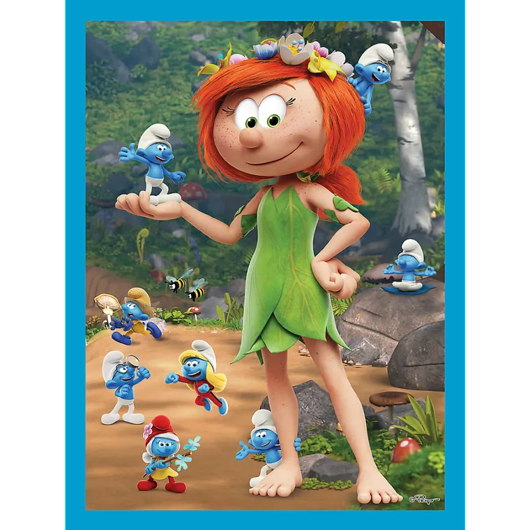 Trefl, Smerfy, Wesołe zabawy Smerfów, puzzle 2w1 + memos