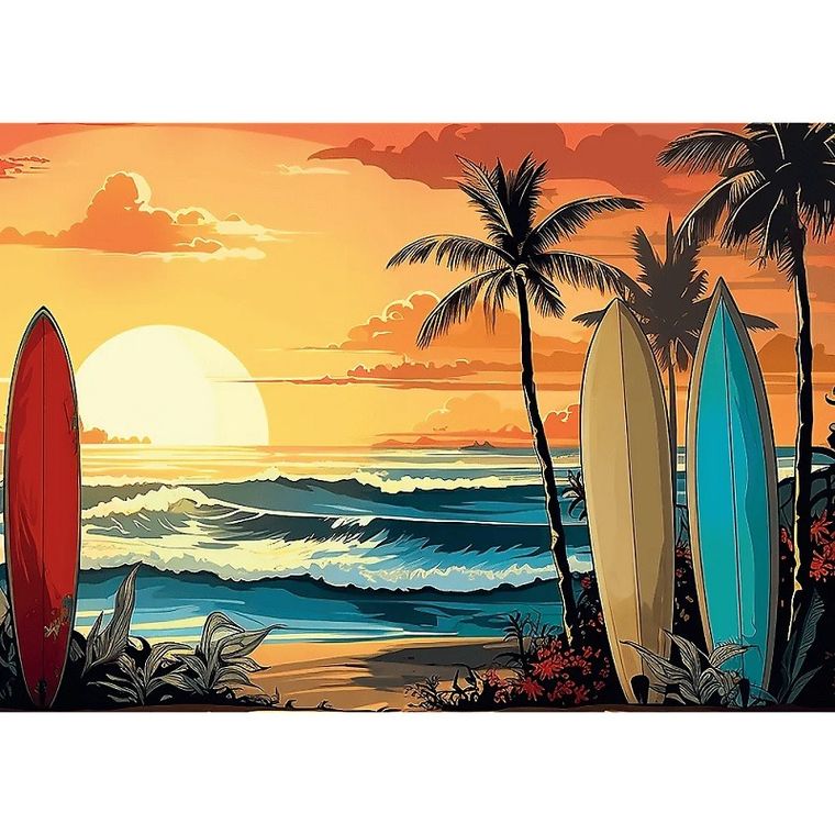 Trefl, Surfing Sunset, USA, puzzle, 1000 elementów
