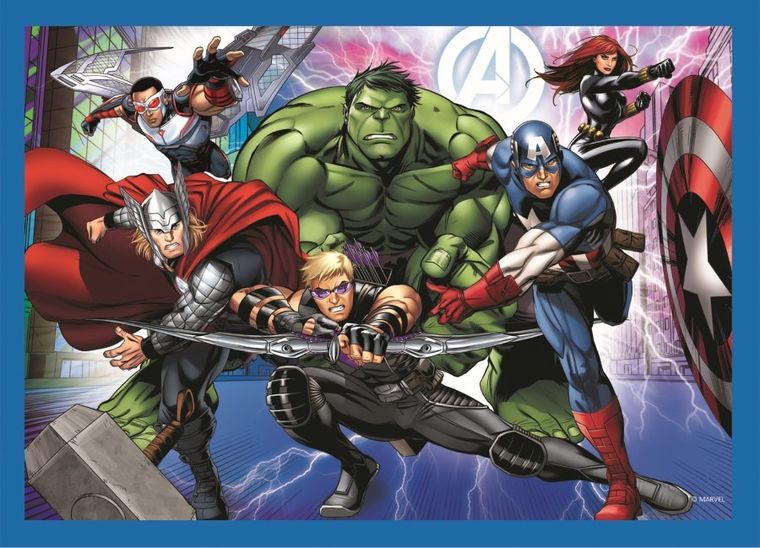 Trefl, The Avengers, Odważni Avengersi, puzzle 4w1