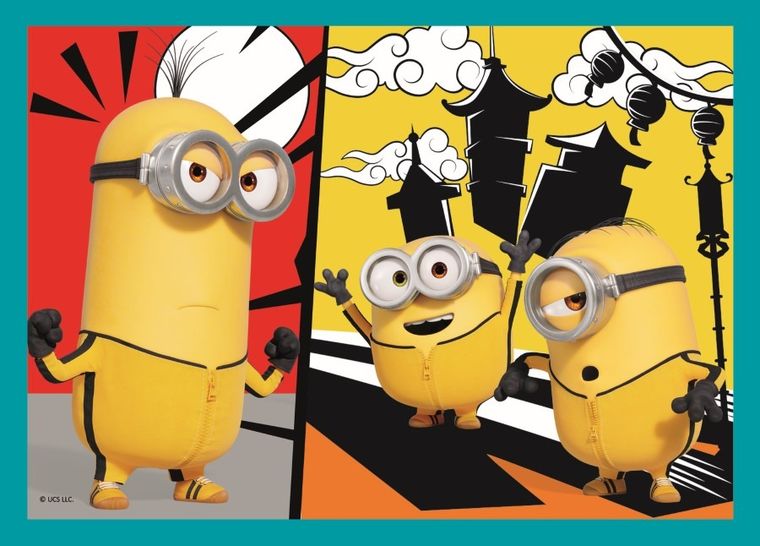 Trefl, Wesoły świat Minionków, puzzle 4w1