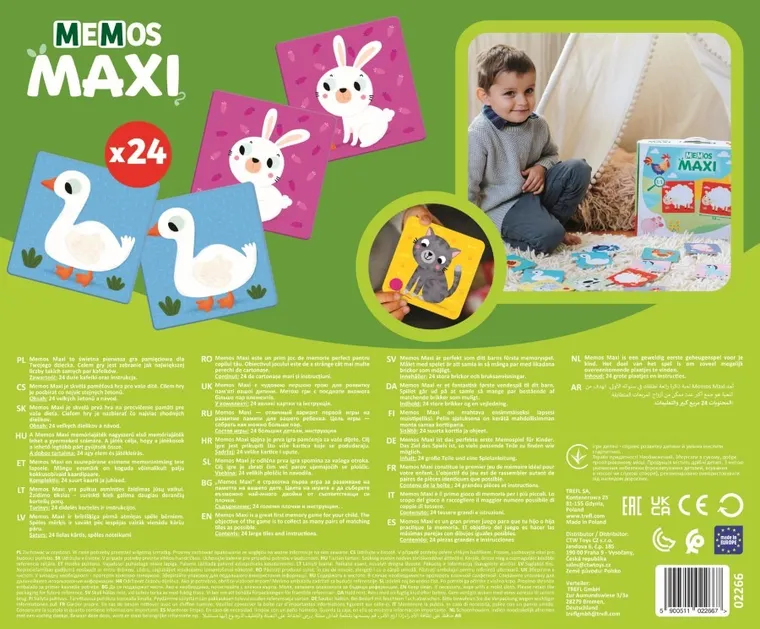 Trefl, Zwierzęta na farmie, Memos Maxi, gra pamięciowa