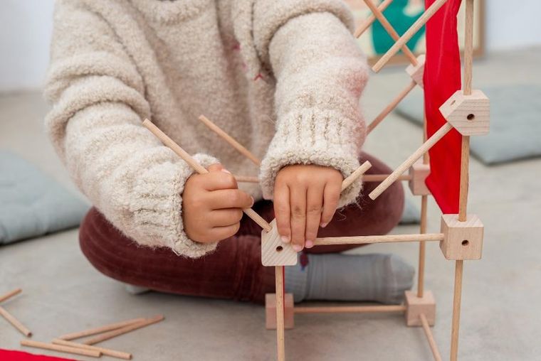 Trigonos, Mini Trigonos S, drewniane klocki konstrukcyjne, 42 elementy