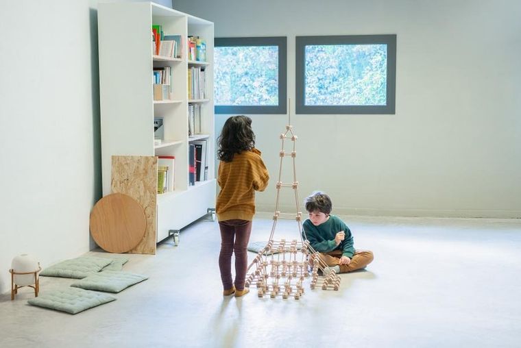 Trigonos, Mini Trigonos XL, drewniane klocki konstrukcyjne, 550 elementów