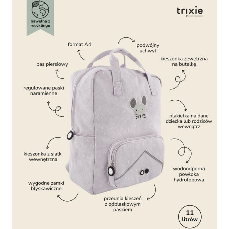 Trixie Baby, plecak dla przedszkolaka, Myszka