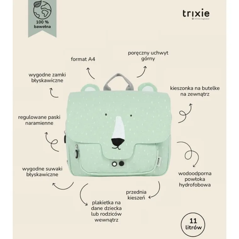 Trixie Baby, tornister, Miś Polarny