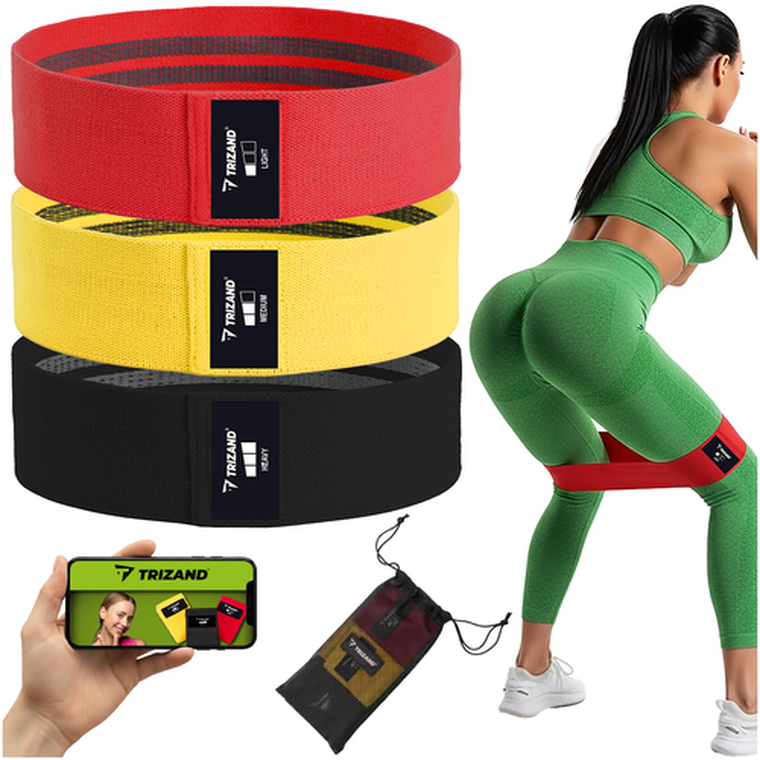 Trizand, zestaw gum do ćwiczeń, materiałowe, 3 szt.