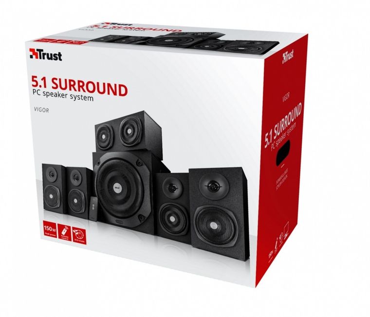 Trust, głośniki 5.1 Vigor Surround Speaker System for PC, czarne