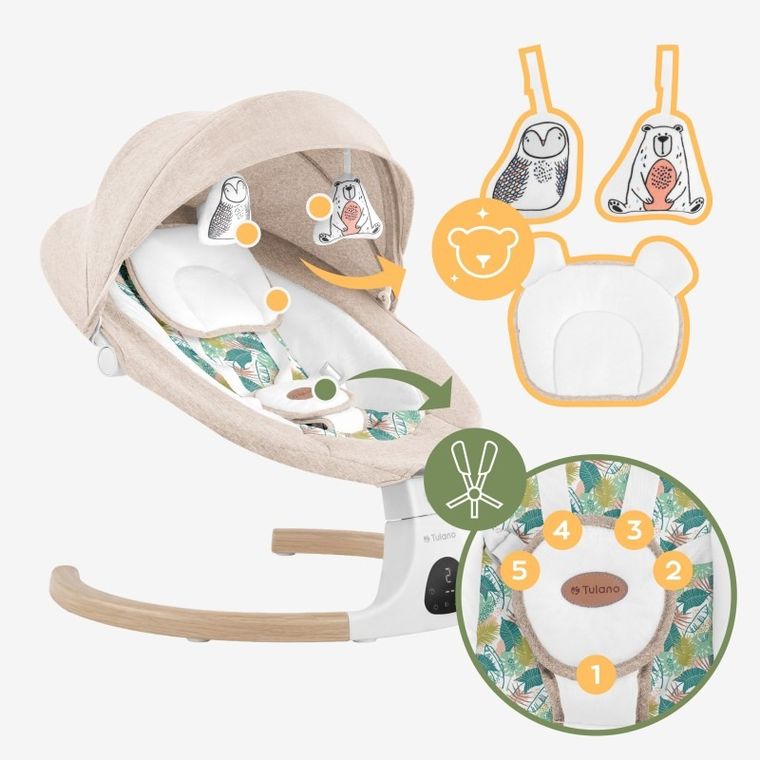 Tulano, Astrid 35, bujaczek leżaczek elektroniczny, beige