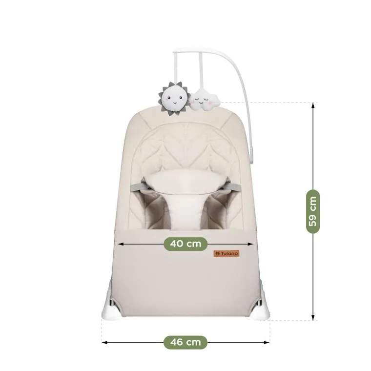 Tulano, Moon 10, leżaczek bujaczek dla dziecka, beige