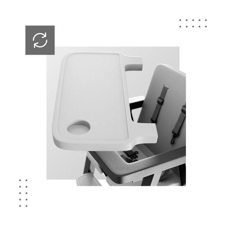 Tulano, Morsel 25, krzesełko do karmienia, grey-black