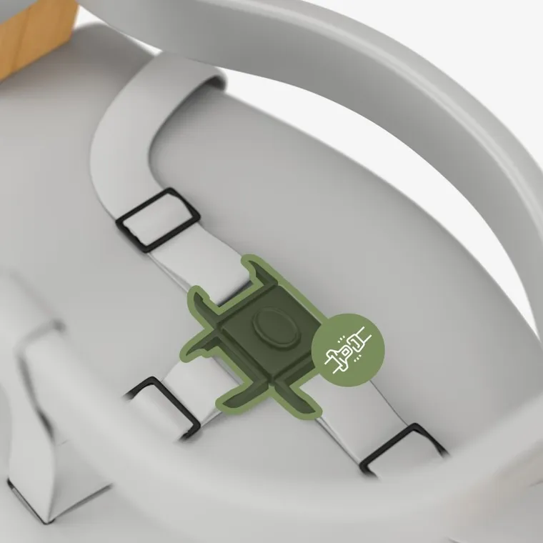 Tulano, Morsel 45, krzesełko do karmienia drewniane, natural-grey