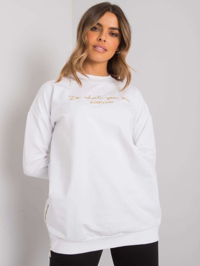 Tunika damska z długim rękawem, biała, Rue Paris