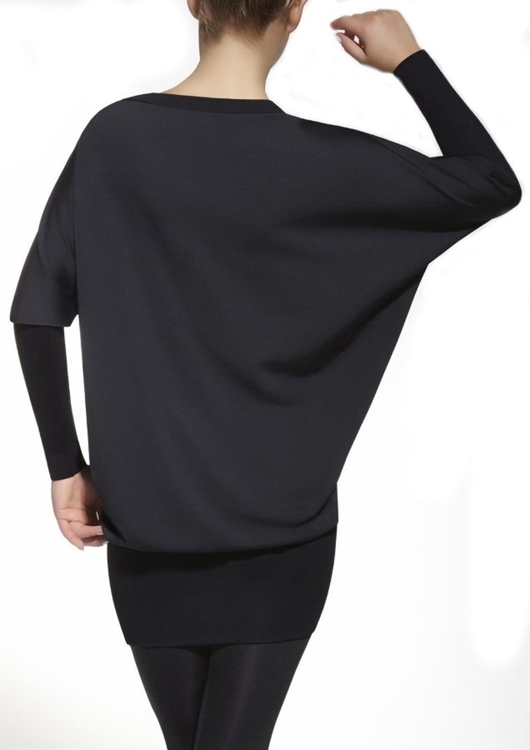 Tunika damska z długim rękawem, ciążowa, czarna, Emi, Bas Black