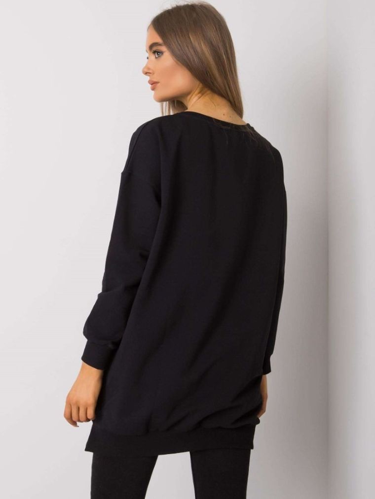 Tunika damska z długim rękawem, czarna, Rue Paris
