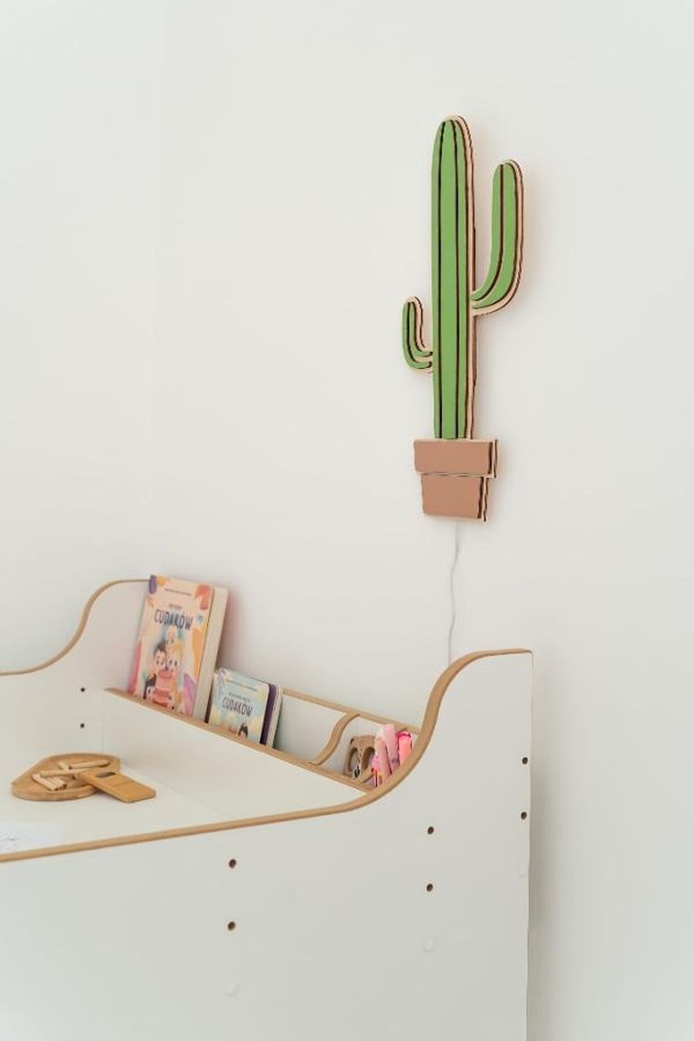 tupti.lights, lampka nocna dla dzieci, drewniana, kaktus