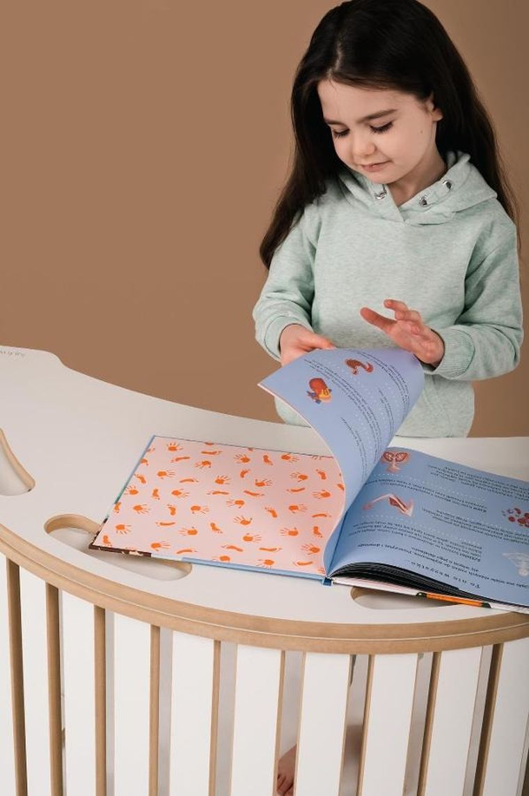 tupti.wood, 3w1: duży bujak montessori + duża zjeżdżalnia, drabinka + blat