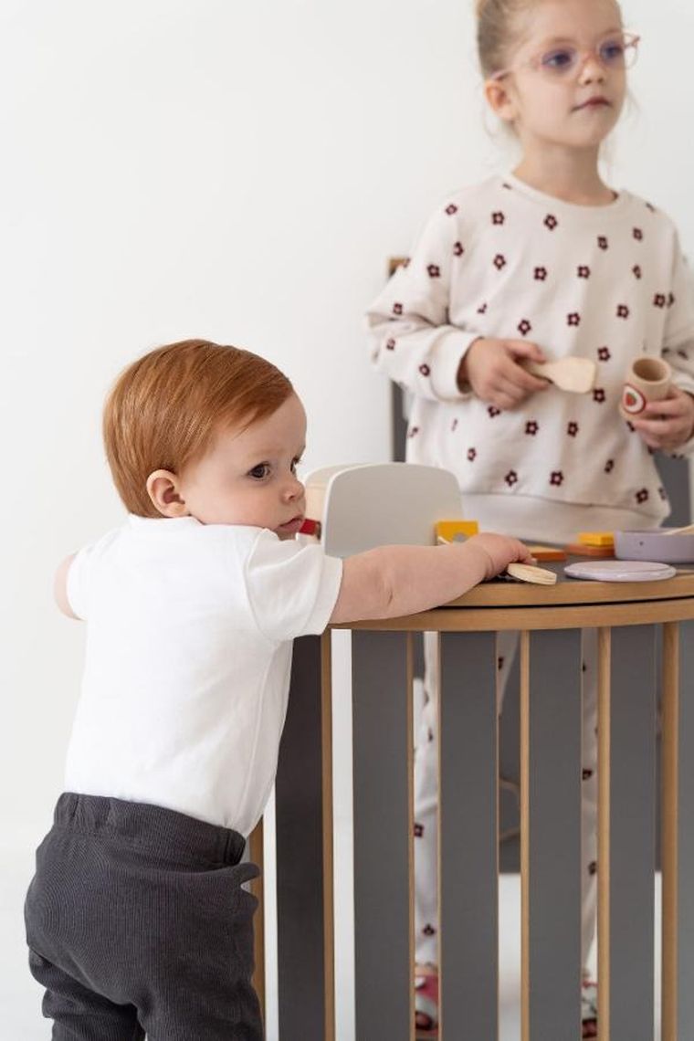 tupti.wood, blat do małego bujaka montessori, szary