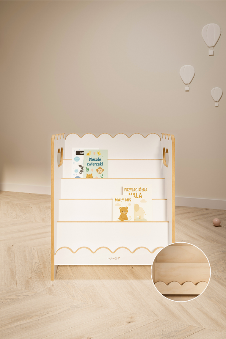 tupti.wood, Bubble Mini, biblioteczka montessori, biała