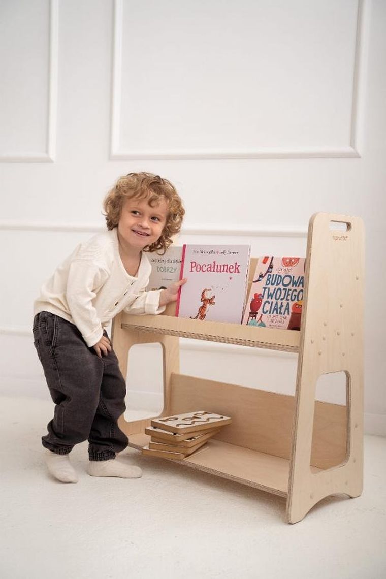 tupti.wood, L, biblioteczka, regał montessori