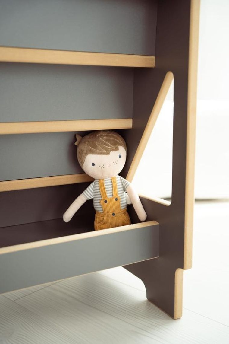 tupti.wood, maxi biblioteczka montessori, szara