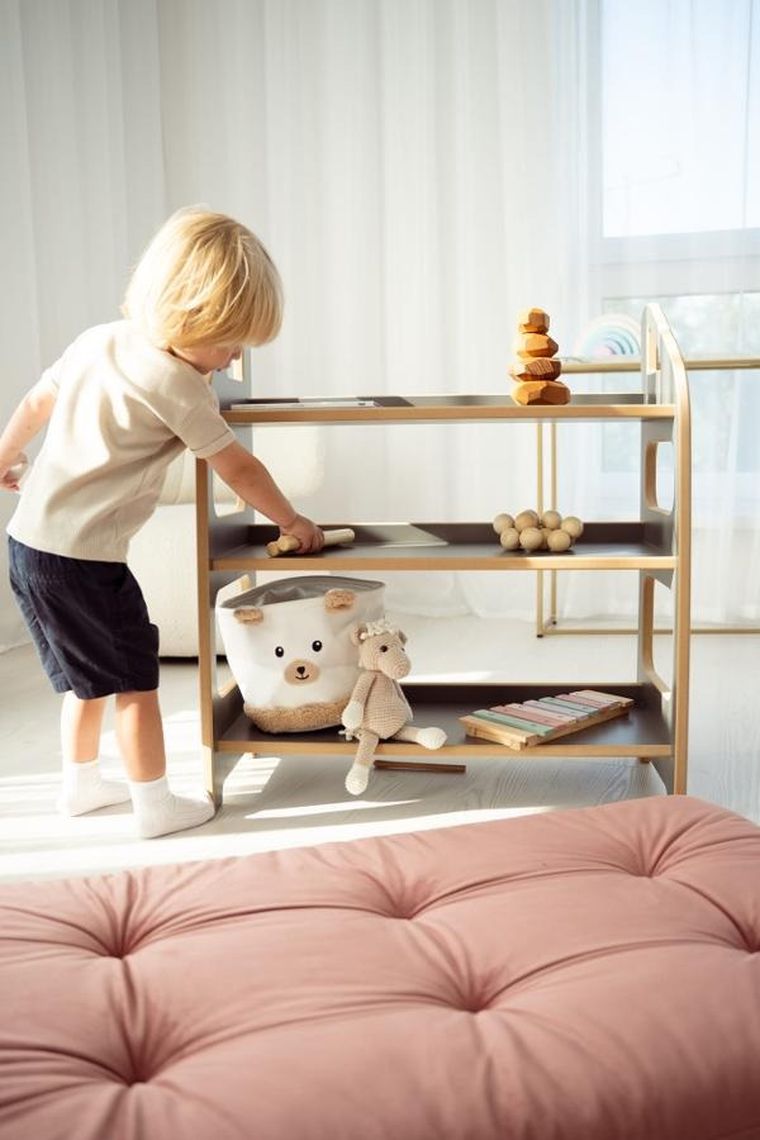 tupti.wood, maxi regał montessori, szary