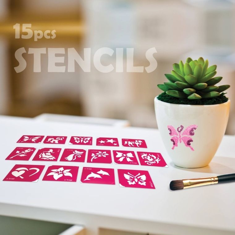 TyToo, zestaw szablonów do tatuaży, rozmarzona, 15 elemenetów