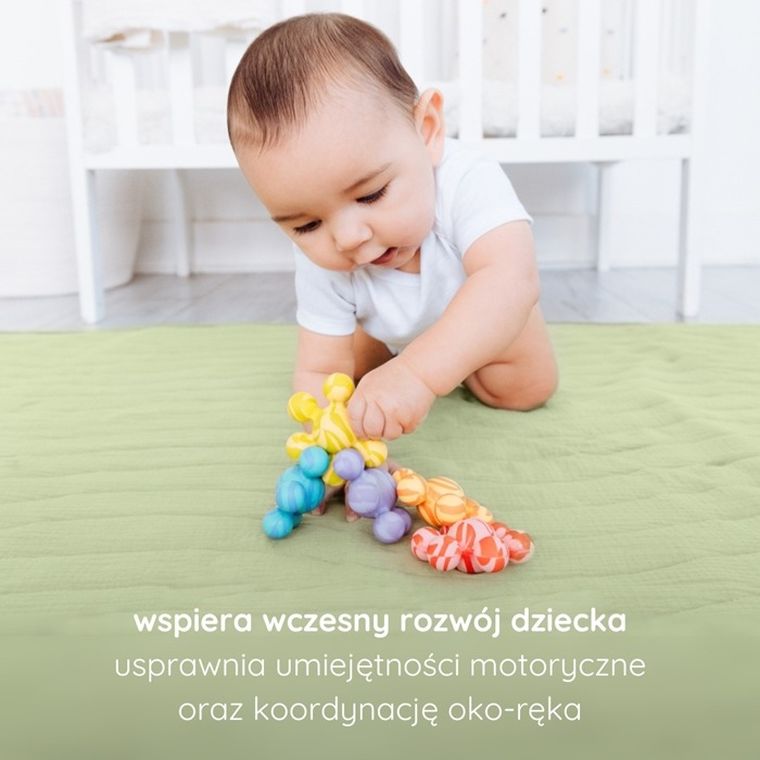 Ubbi, gryzak silikonowy do łączenia, pink