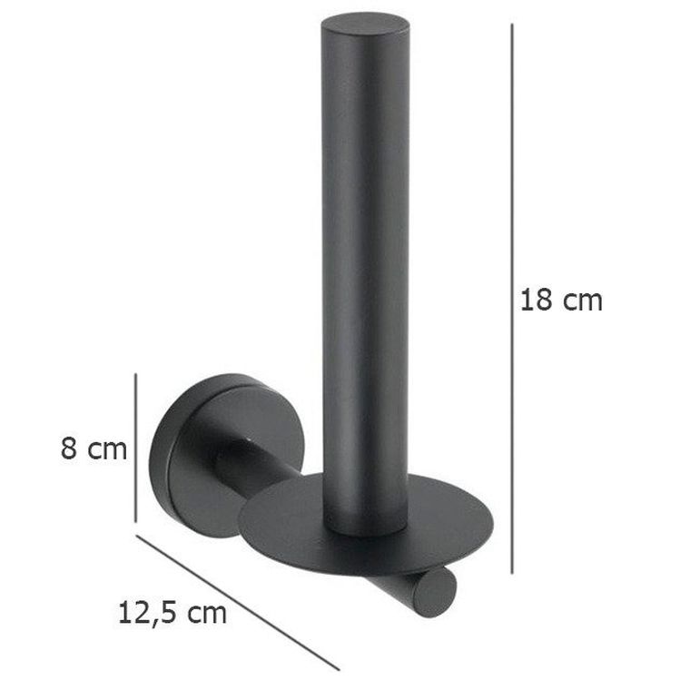 Uchwyt na papier toaletowy, czarny, Mezzano