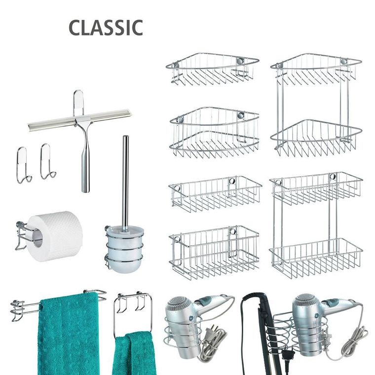 Uchwyt na suszarkę do włosów classic, stal chromowana