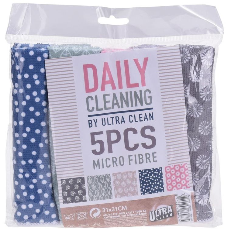Ultra Clean, ścierka kuchenna z mikrofibry, 31-31 cm, 5 szt.