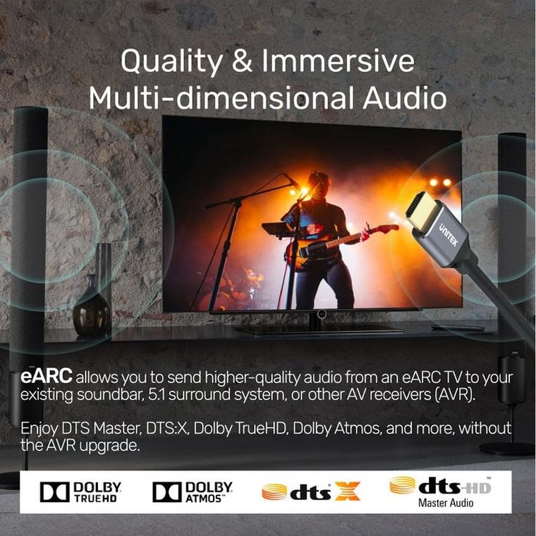 Unitek Kabel Hdmi 2.1, 8k 60hz, 4k 120hz, 5m,c140w