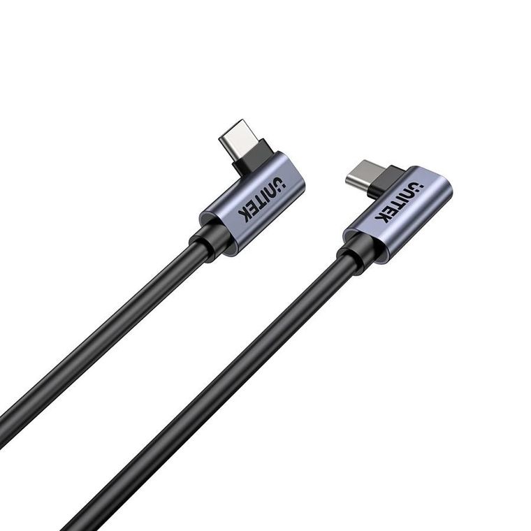 Unitek, kabel, USB-C, kątowy 90°/90° PD 100W, M/M, 1m